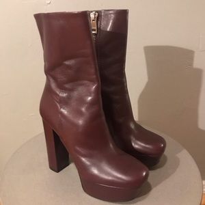 Gucci leather platform boots